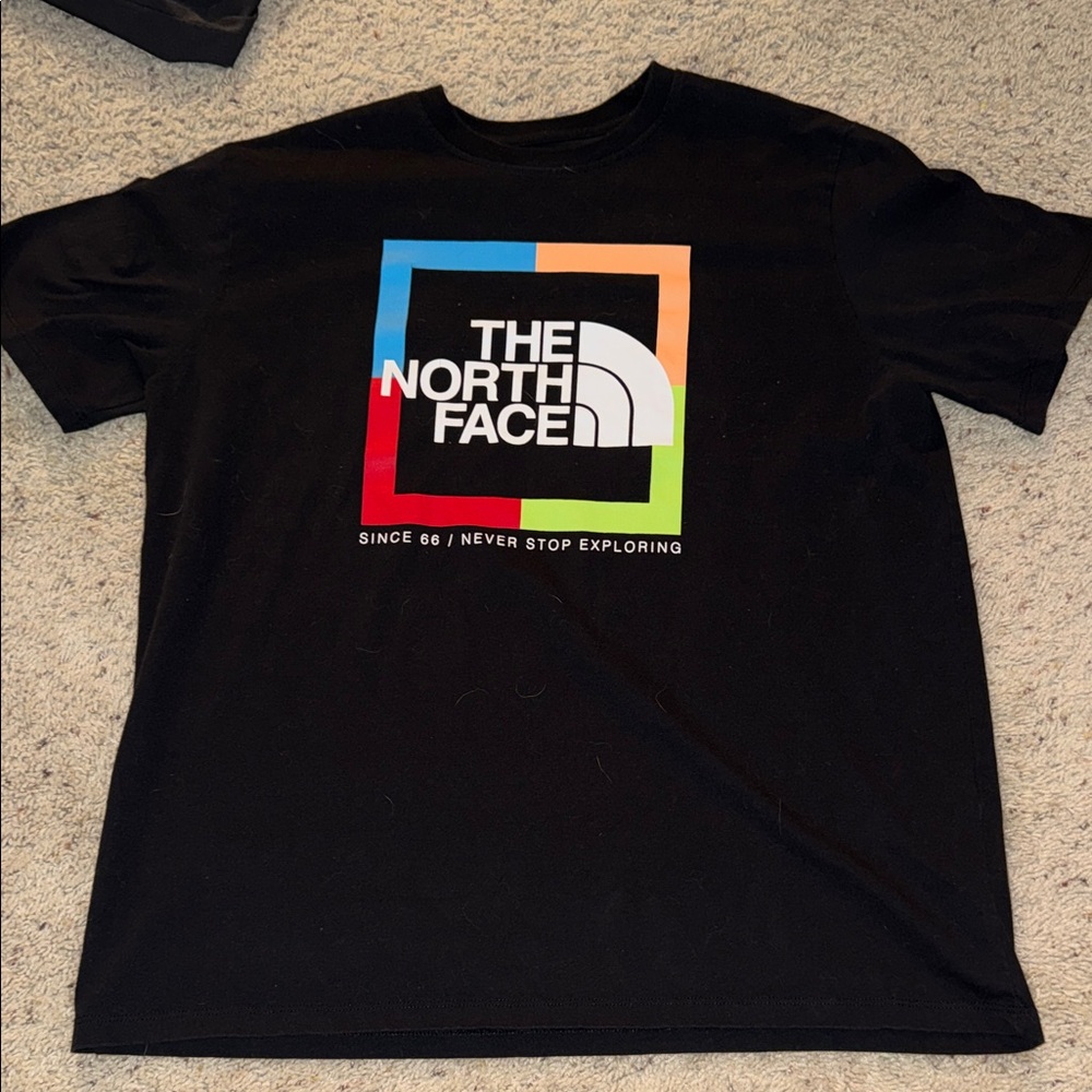 The North Face Multicolor Logo Black Tee
